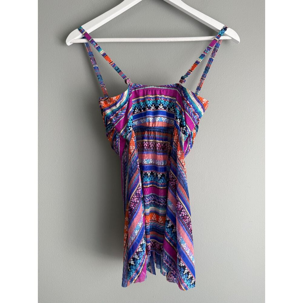 Profile by Gottex Tankini Swim Top S/M Multicolor Tribal Print Underwire Flowy - Picture 5 of 7